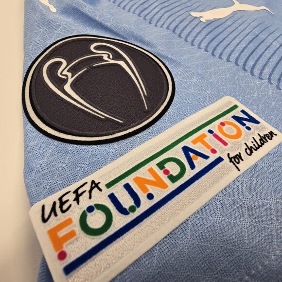 Haaland Manchester City Jersey #9 Blue 23/24 ManCity - Picture 5 of 12